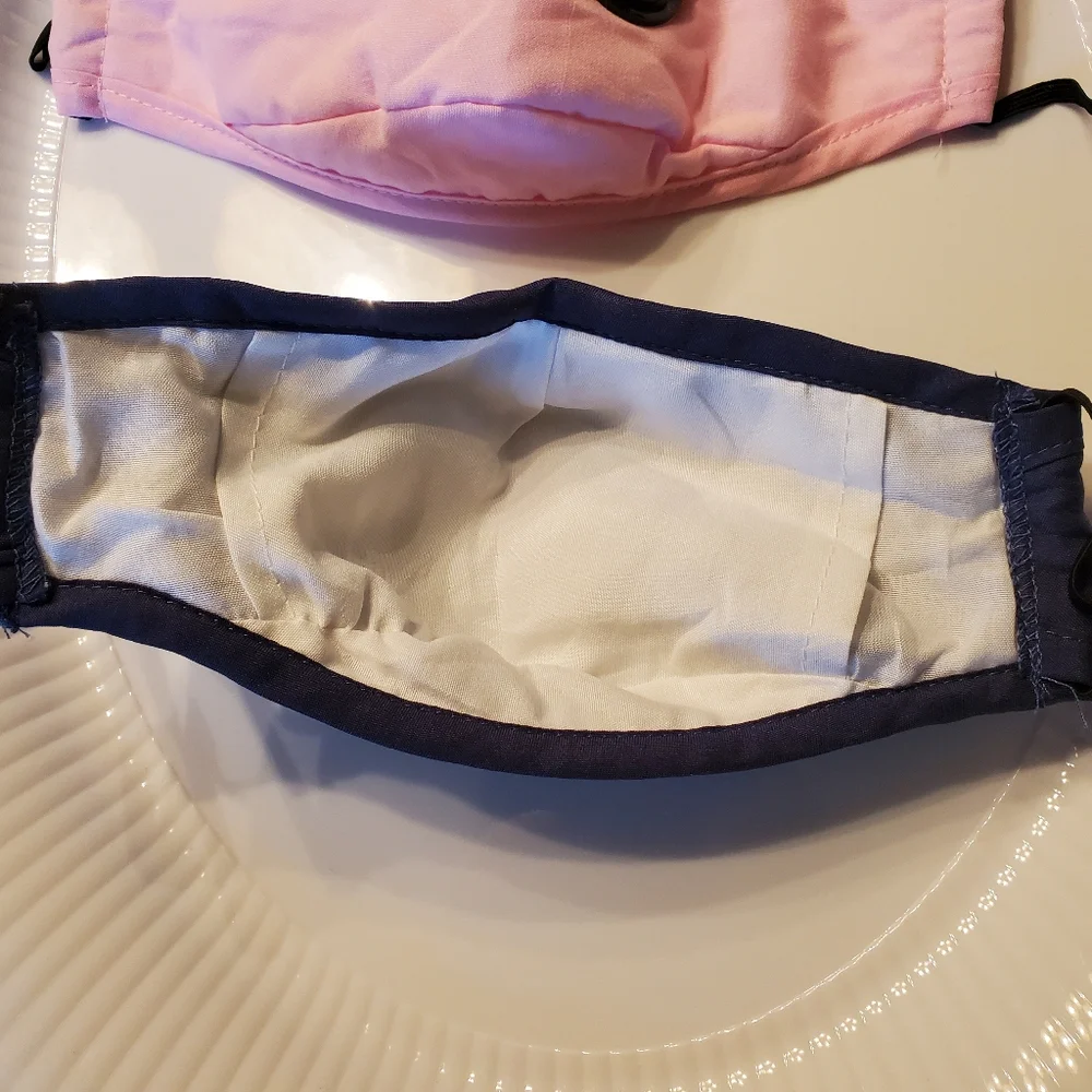 Face Mask Set of 2 with Filter Pocket & Breathing Valve